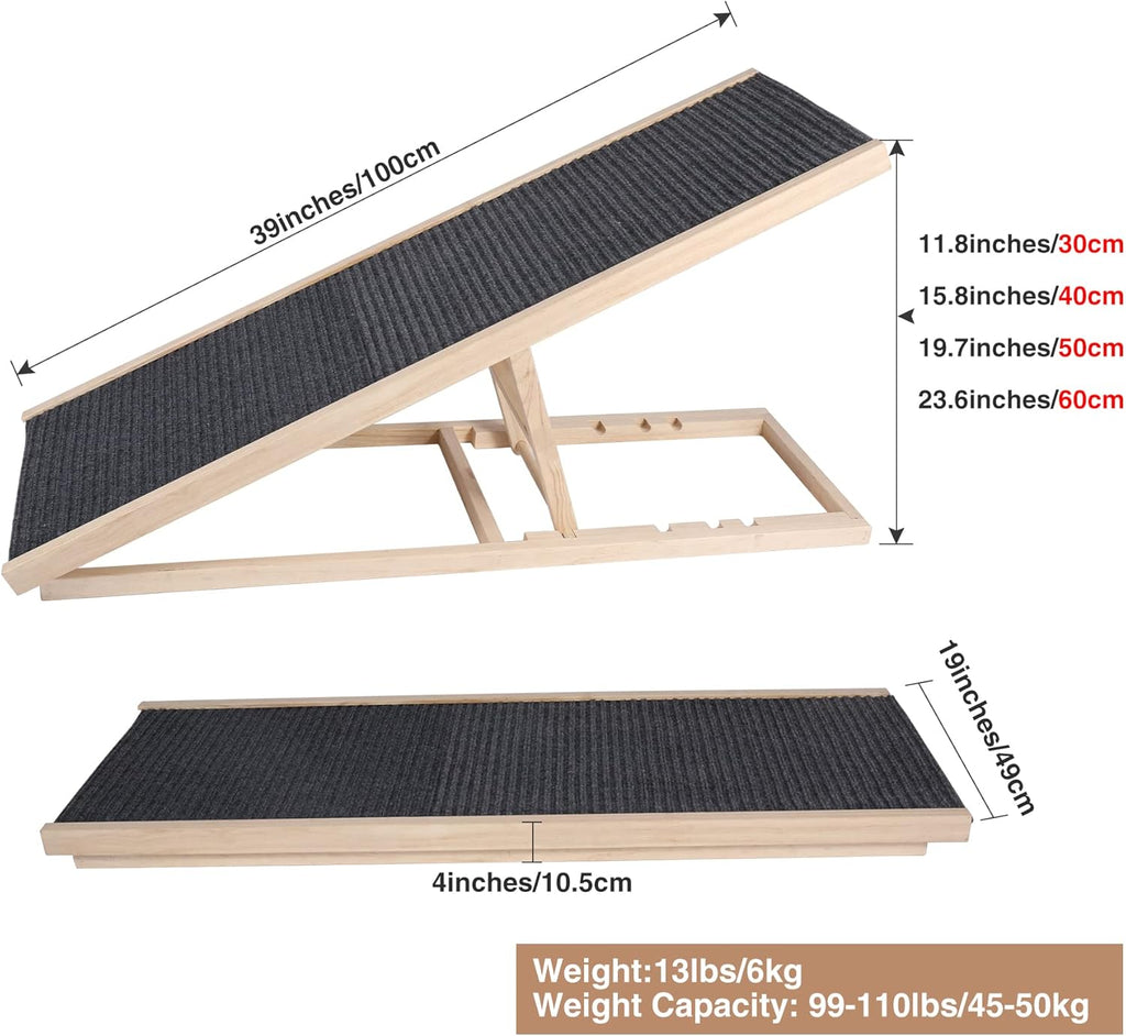 Wooden Pet Ramp with Non Slip Carpet Surface K963