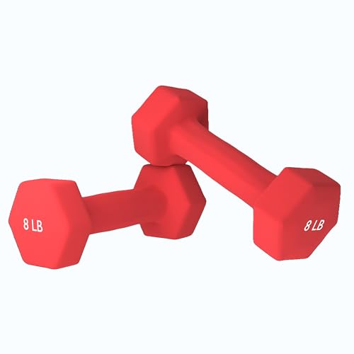 Neoprene Coated Dumbbell Hand Weight Pairs, 2LB, 4LB, 6LB, 8LB X499494