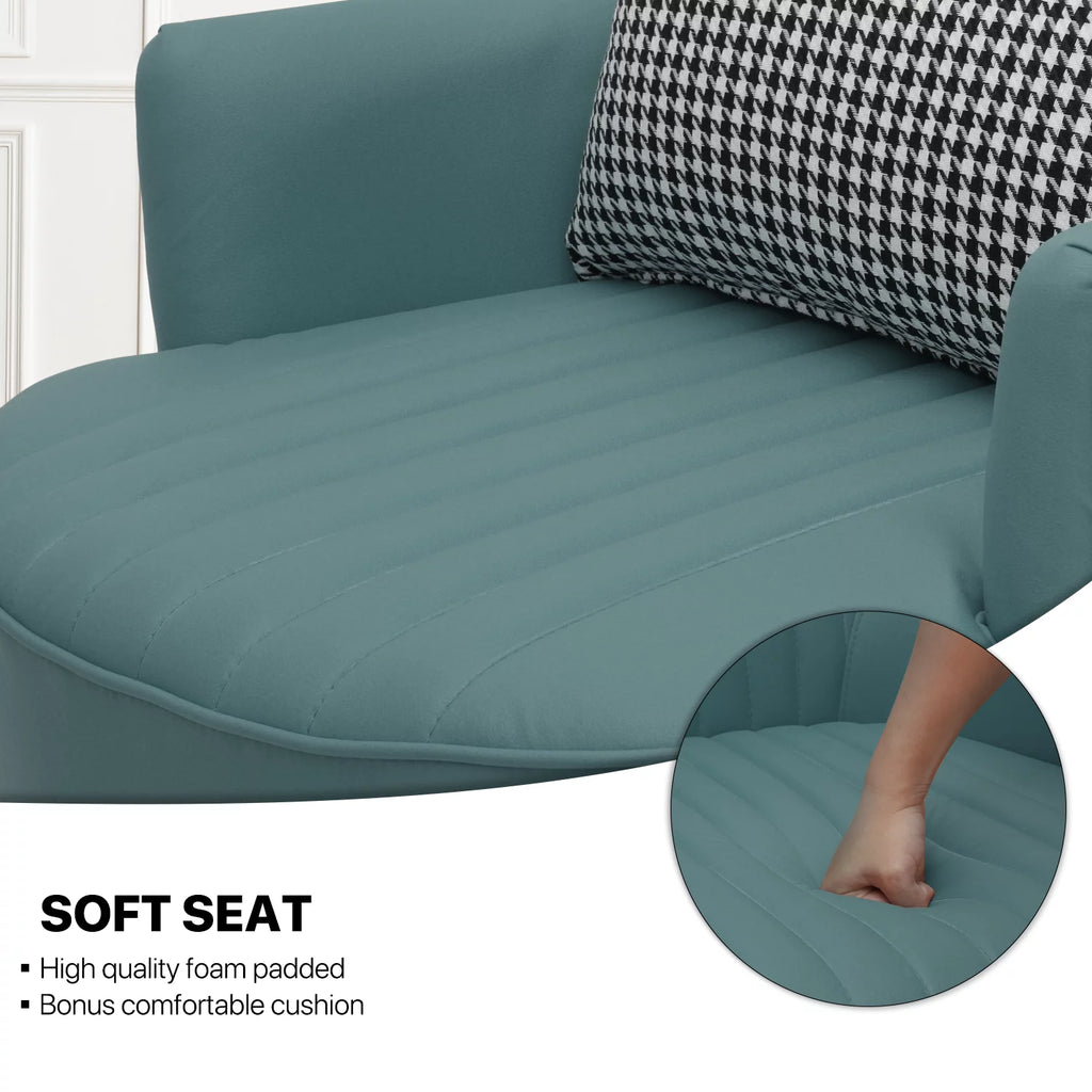 Cadet Blue Upholstered Accent Chair with Pillow N435722