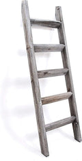 Gray White Wood Ladder Shelf F590596