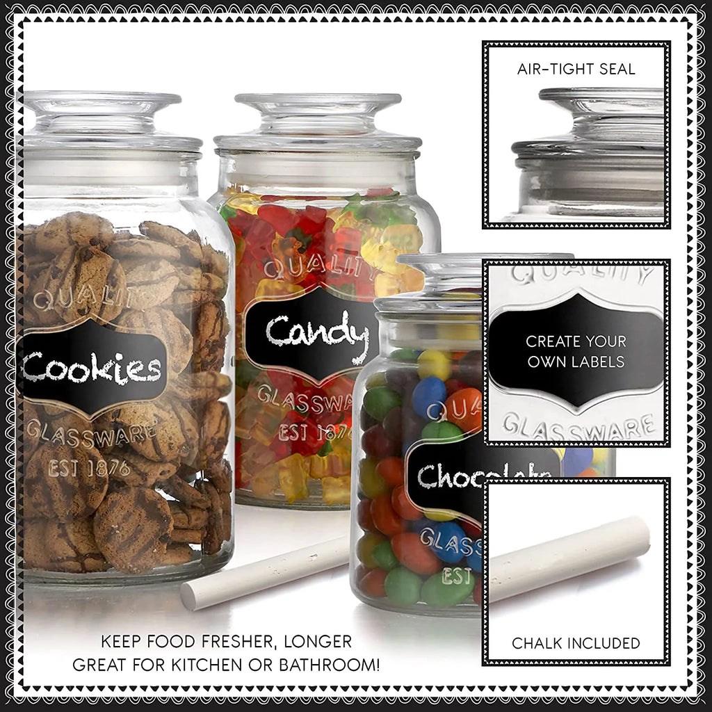 Clear Glass Food Storage Containers Set of 3 L698