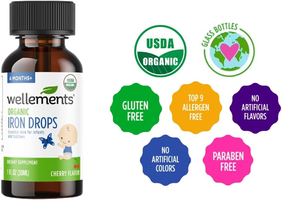 Organic Iron Drops for Babies, Cherry Flavor, 1 Fl Oz P463736