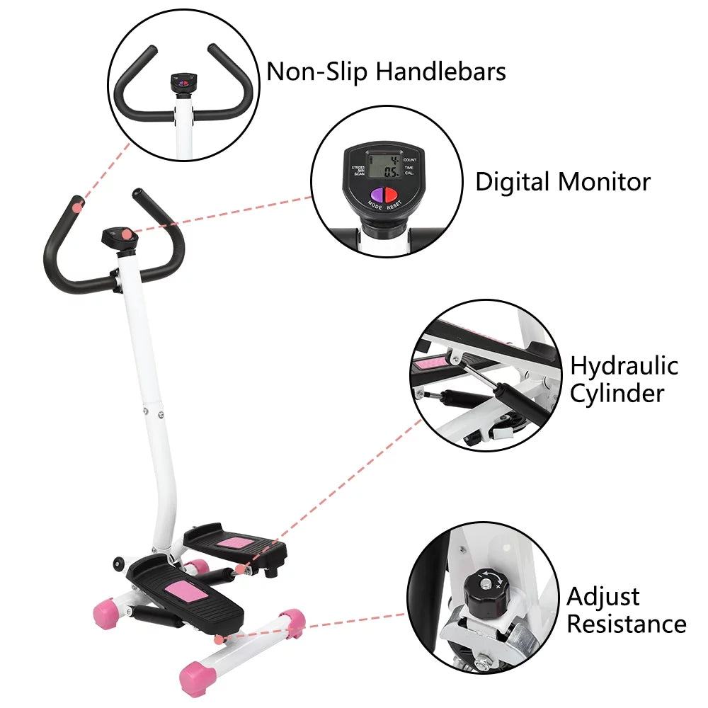 Mini Aerobic Stepper Twist Fitness Machine with Handle Z9039