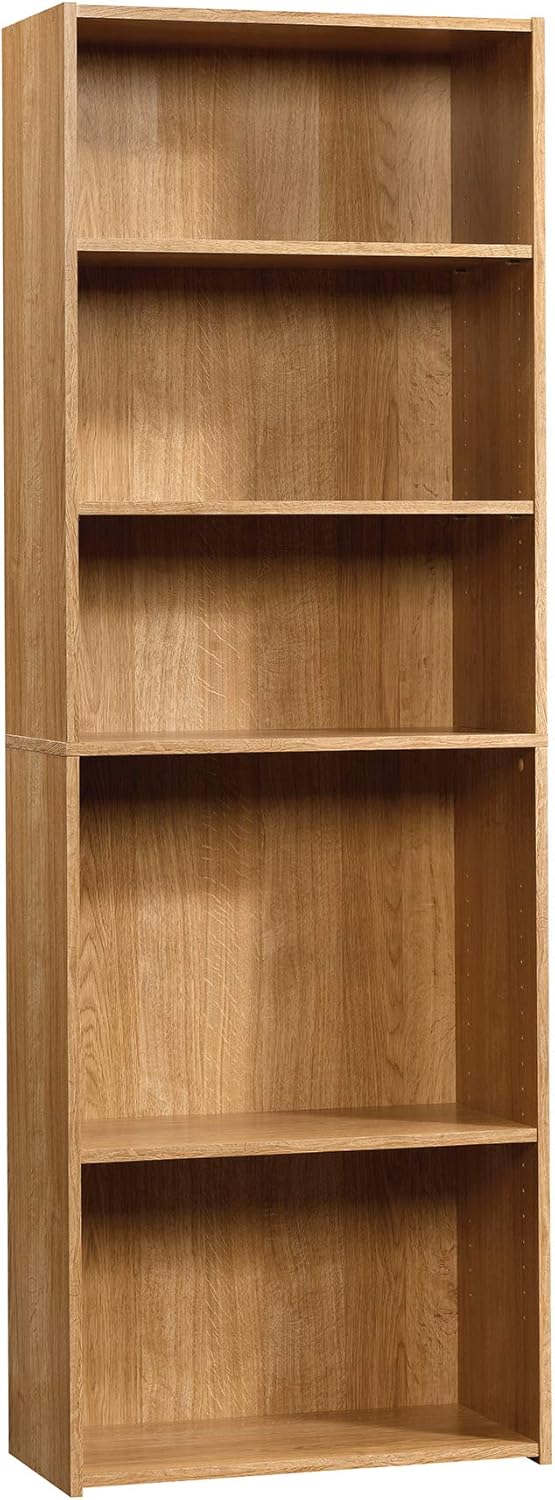 Highland Oak Pantry Cabinet and 5 Shelf Bookcase T657