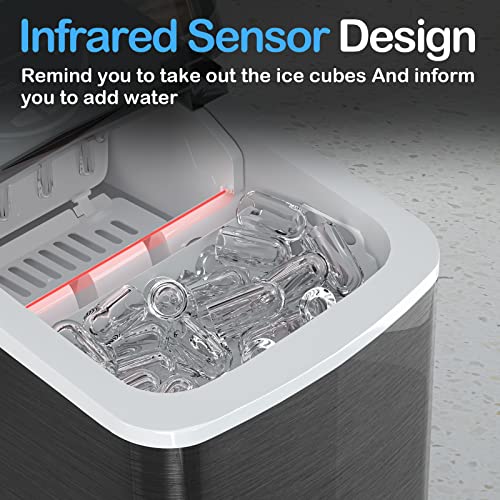 Black Countertop Ice Maker with Scoop and Basket Q952