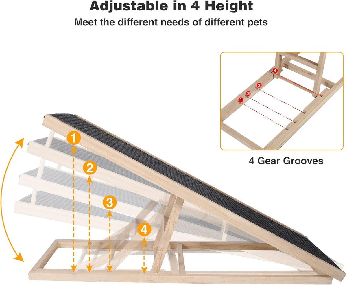 Wooden Pet Ramp with Non Slip Carpet Surface K963