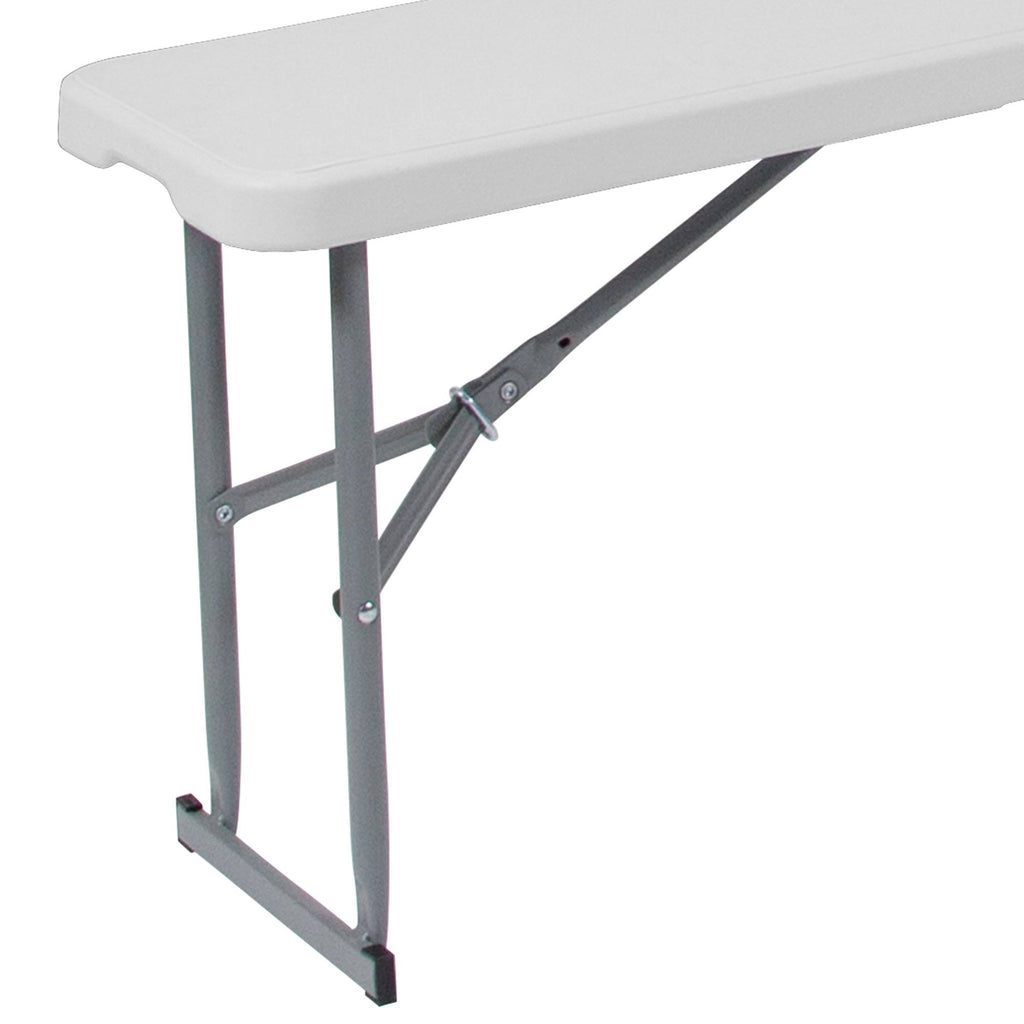 10.25 x 71 Inch Granite White Plastic Bench with Carrying Handle M926065