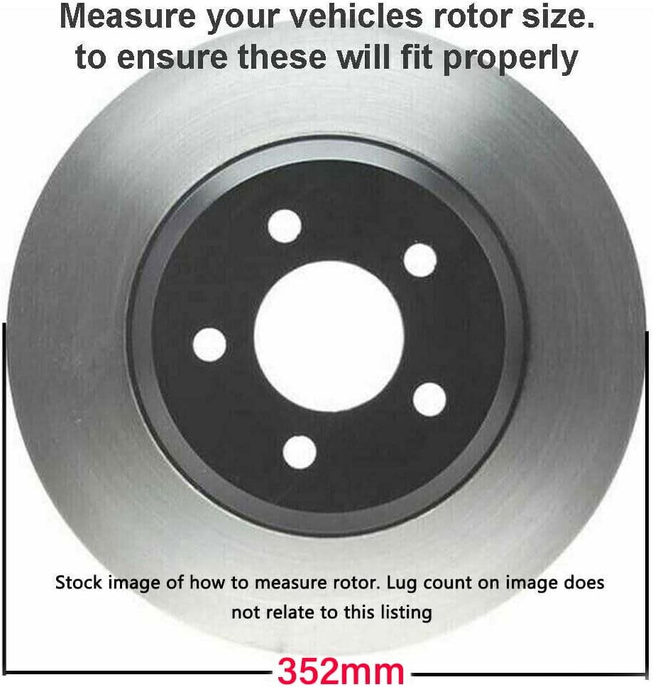 352mm 5-Lug Rear Disc Rotors Brake Pads 4pc Set O359535