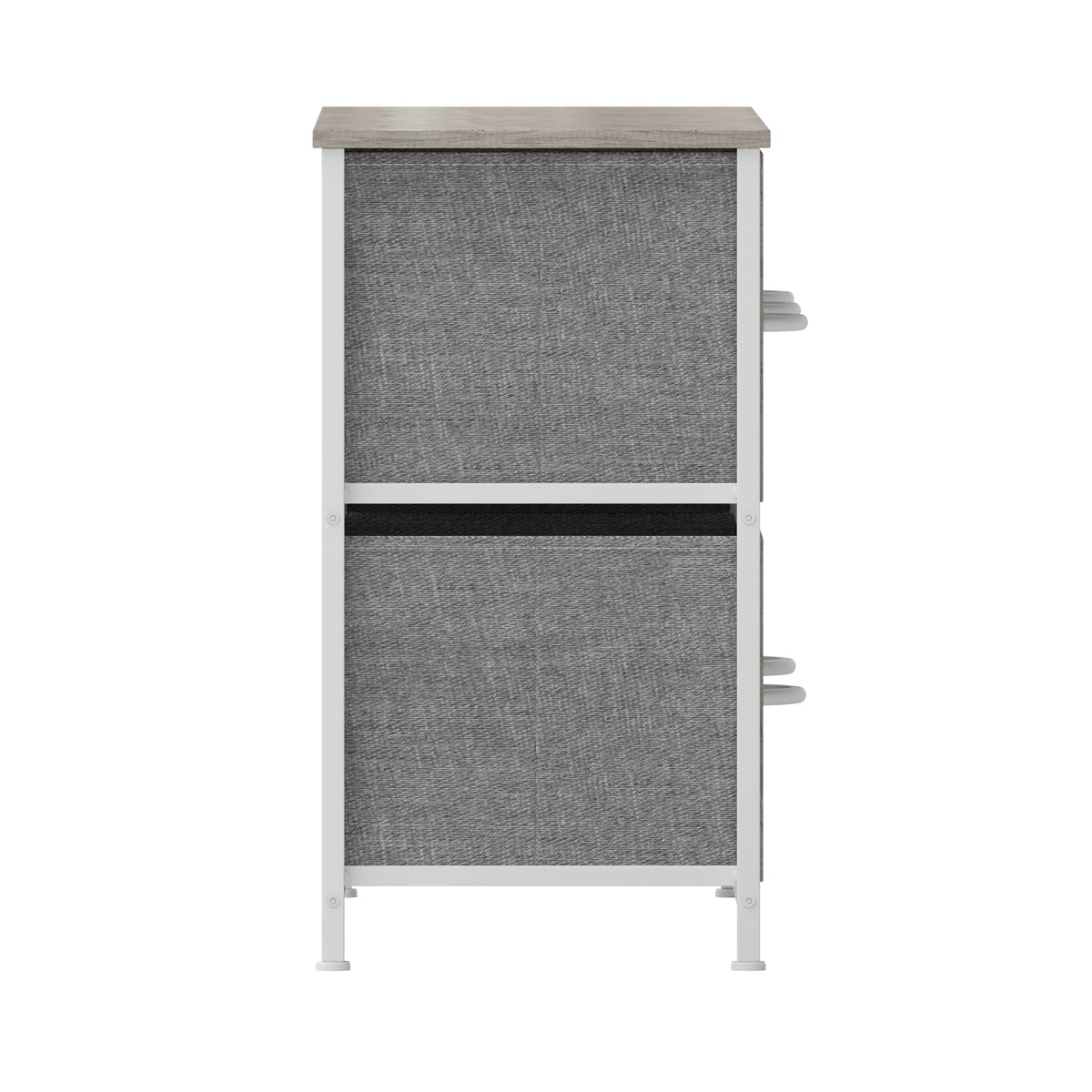 5 Drawer Storage Dresser with White Cast Iron Frame and Light Natural Wood Top E838959