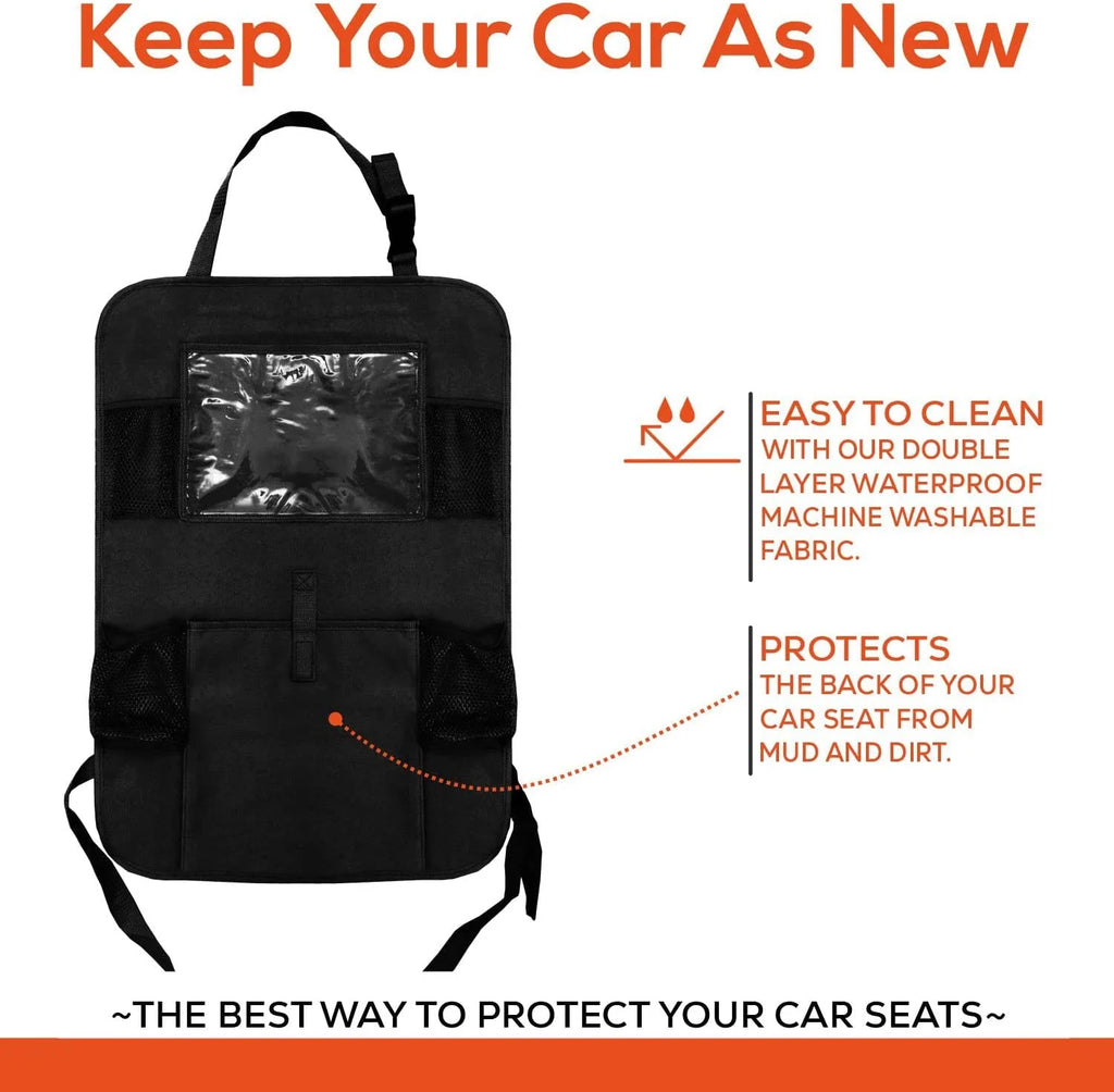 Black 2 Pack X-Large Backseat Car Organizer with 5 Pockets E63887