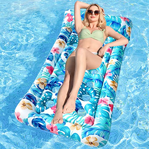 Inflatable Oversized Pool Float Lounger with Headrest W714440