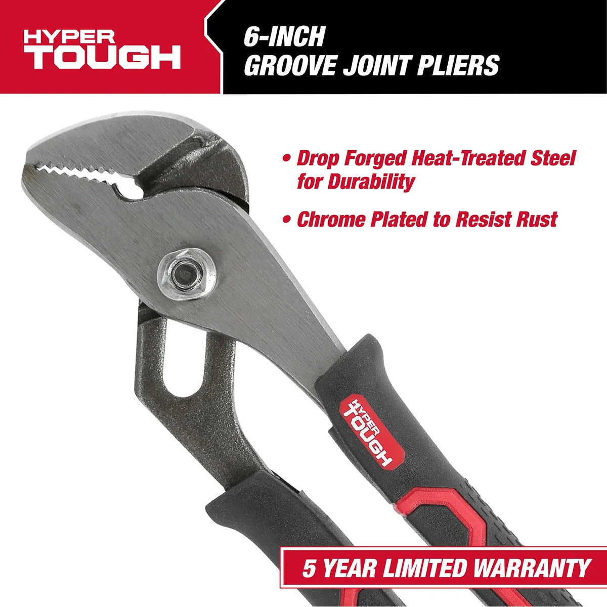 6-inch Groove Joint Pliers with Ergonomic Comfort Grips W2739