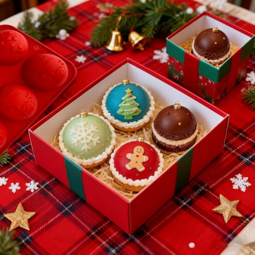 2 Pcs 8-Cavity Christmas Hot Cocoa Bomb Silicone Mold W421
