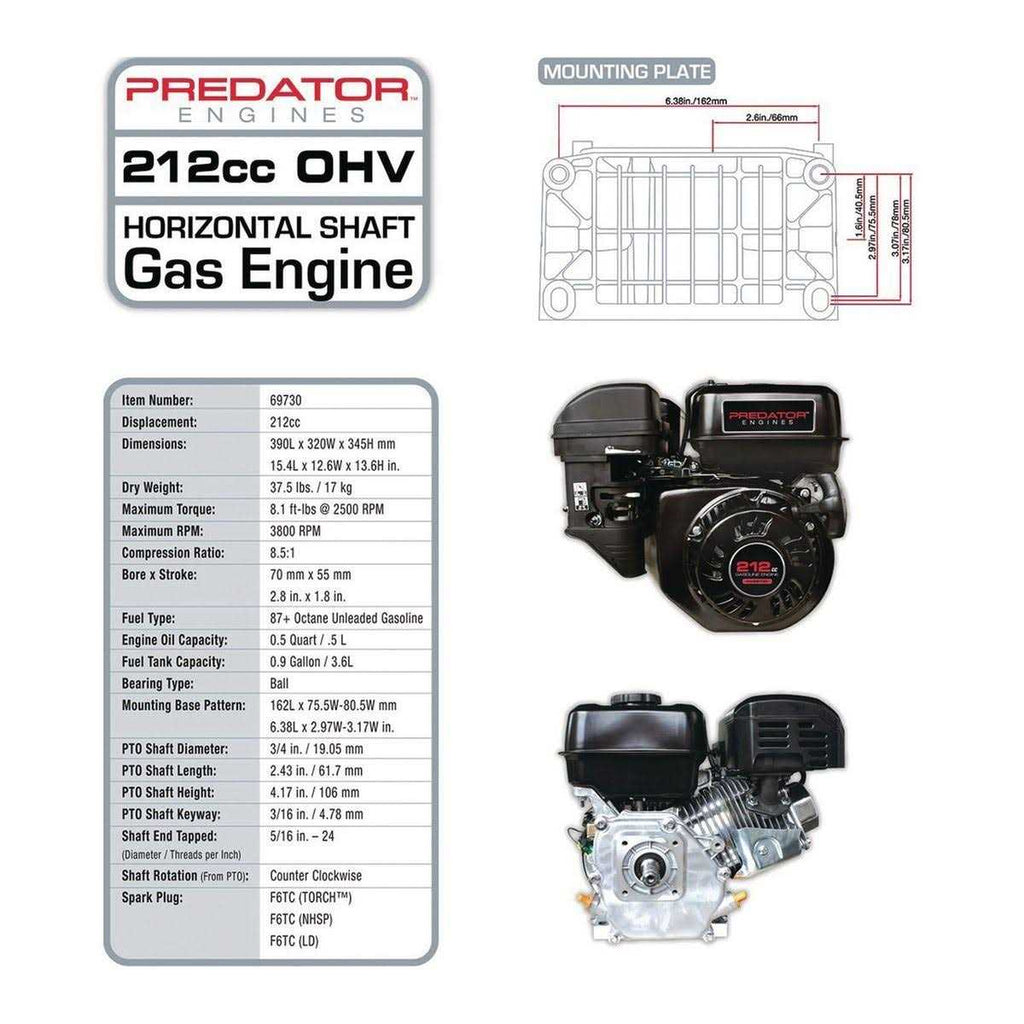 6.5 HP OHV Horizontal Shaft Gas Engine Z807445