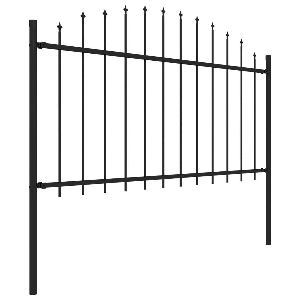 Black Steel Garden Fence with Spear Top 5.6& M255