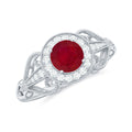 Ruby and Diamond Engagement Ring, 925 Sterling Silver U514