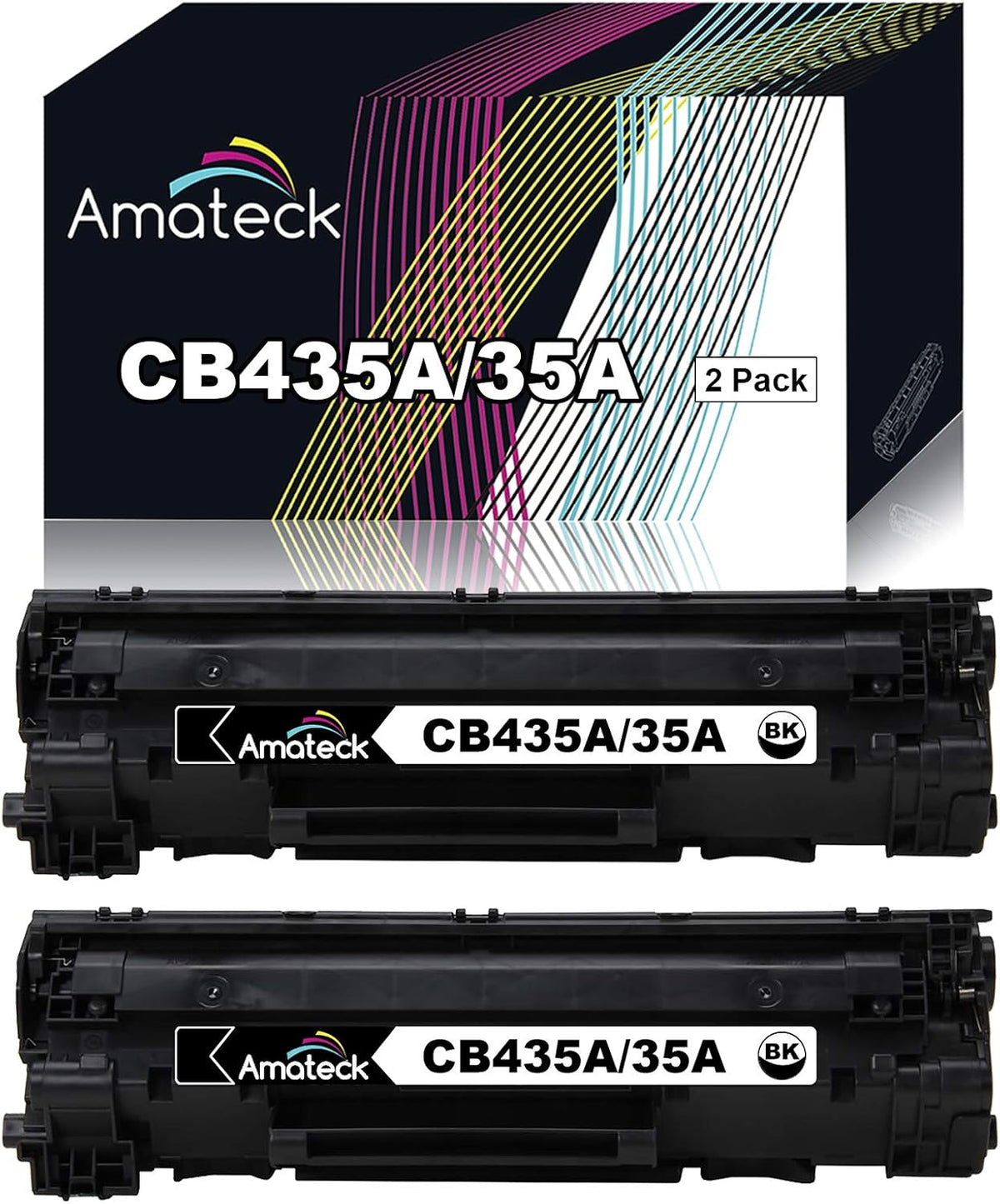 2 Pack Compatible Toner Cartridge for HP CB435A U35779