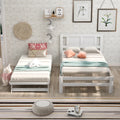 Platform Bed with Adjustable Trundle, Solid Wood, Headboard K652
