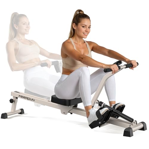 Compact Adjustable Rowing Machine 300LBS Weight Capacity 12 Levels Resistance Foldable Hydraulic Rower I565013