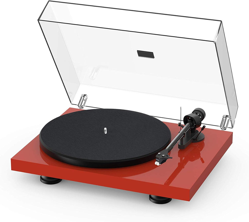 High Gloss White Turntable with Carbon Fiber Tonearm F88876