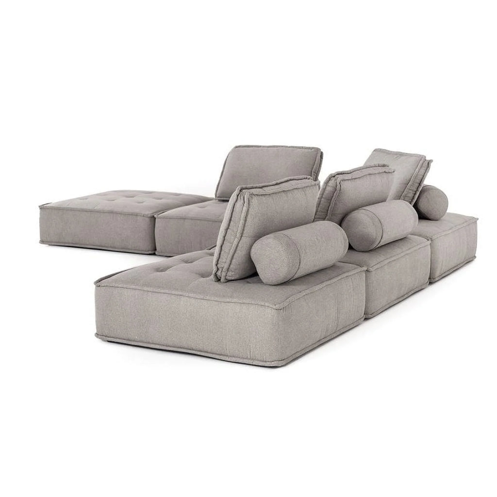 5-Piece Modern Fabric Modular Sectional Sofa in Gray J6228