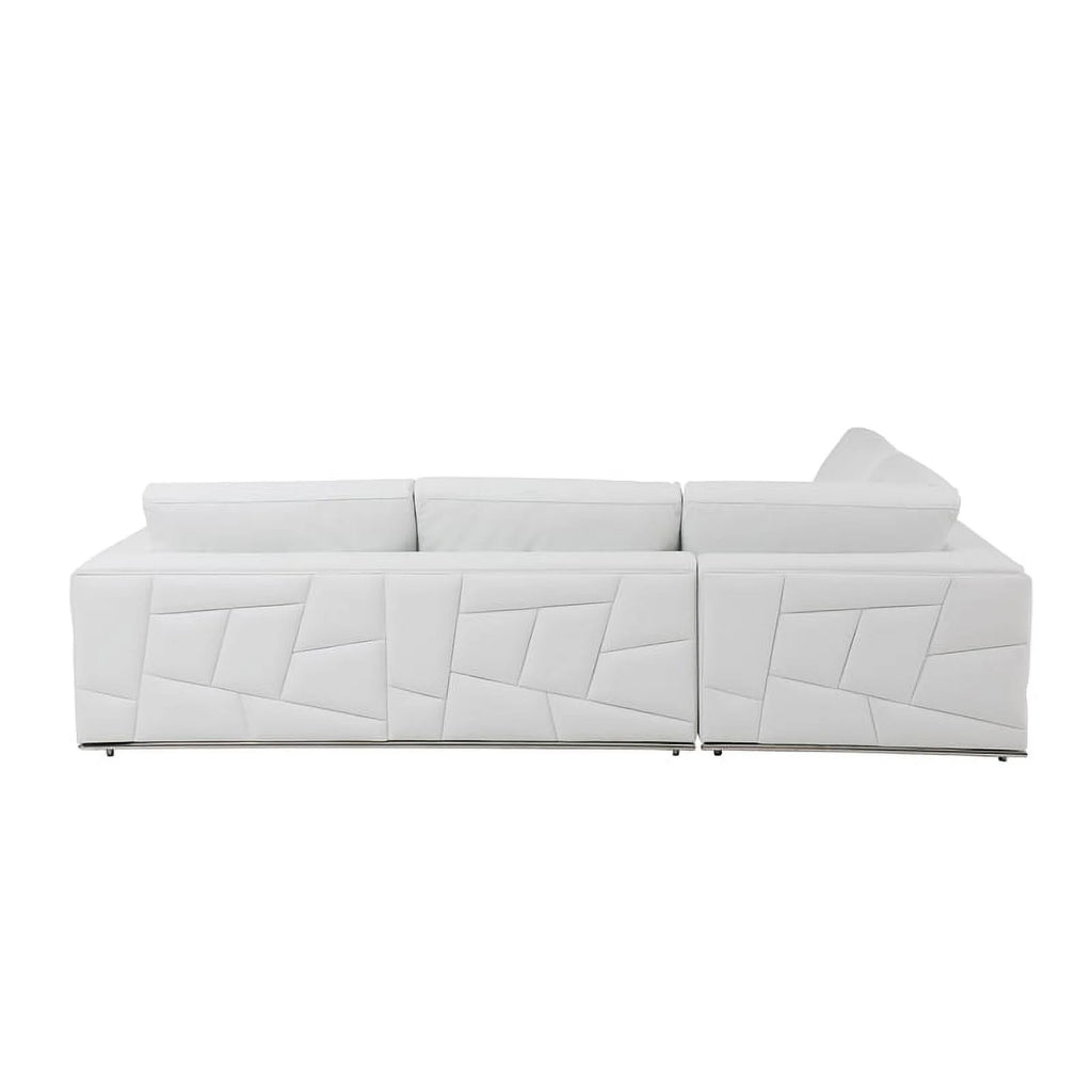 White Italian Top Grain Leather Sectional L6404