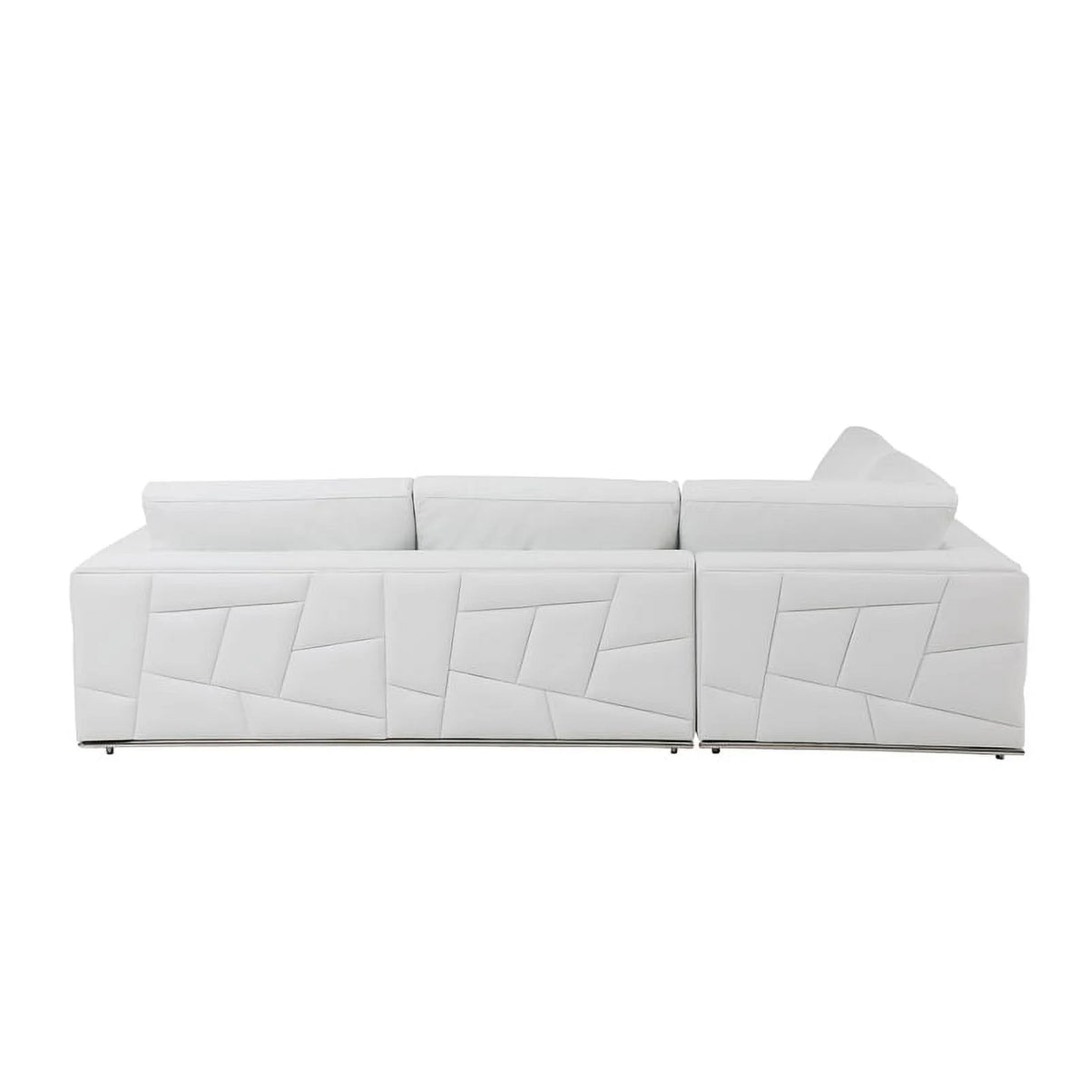 White Italian Top Grain Leather Sectional L6404