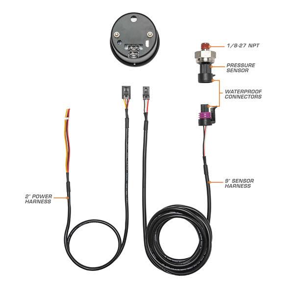 Black 7 Color 100 PSI Fuel Pressure Gauge Kit Q19993
