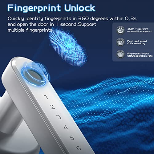 Silver Keyless Entry Door Lock with Handle P7302
