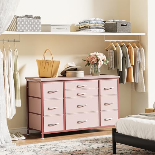 Black 10 Drawer Dresser with Power Outlet P85120