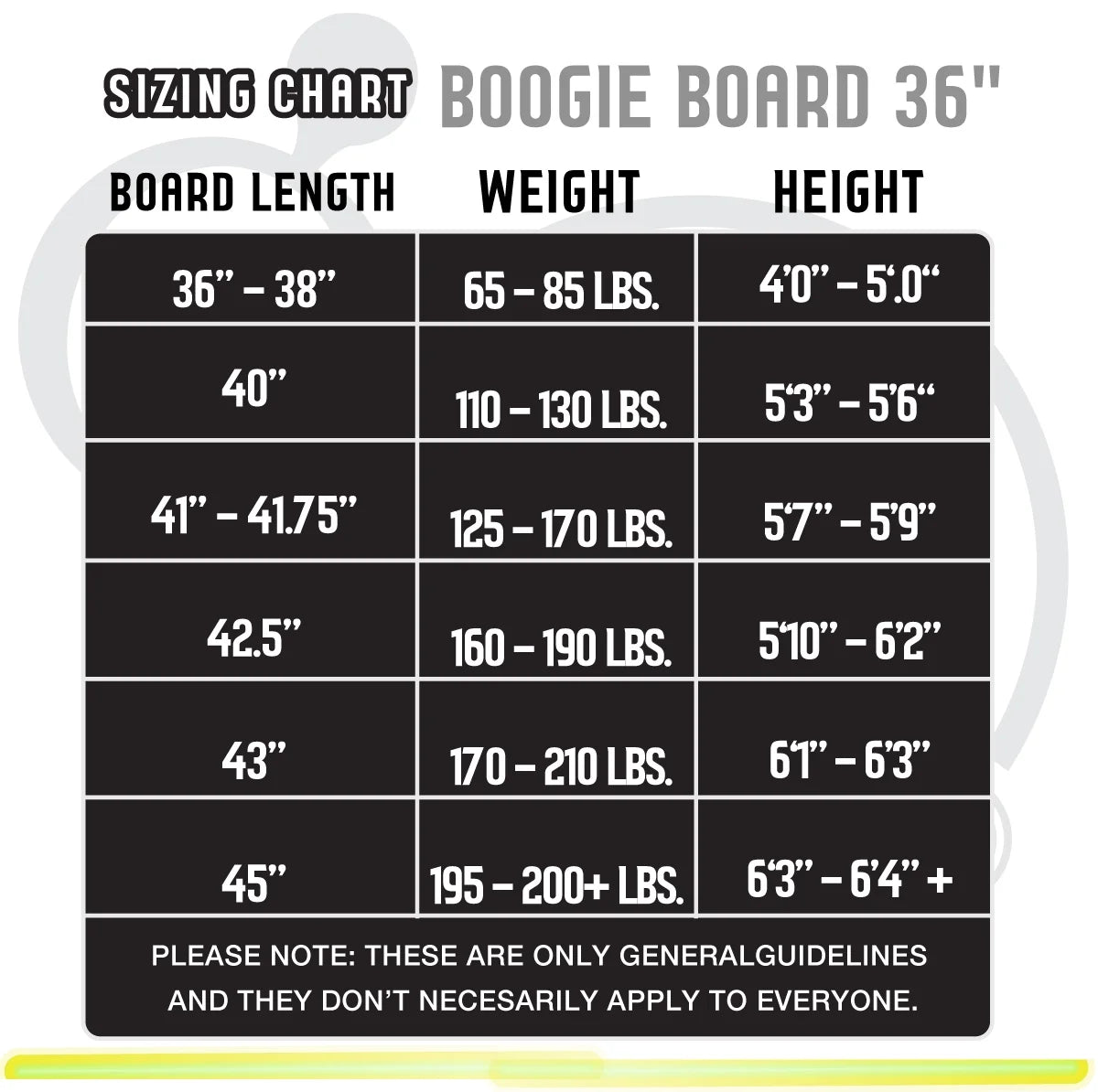 Boogieboard 36" with Wrist Leash Body Board O6811