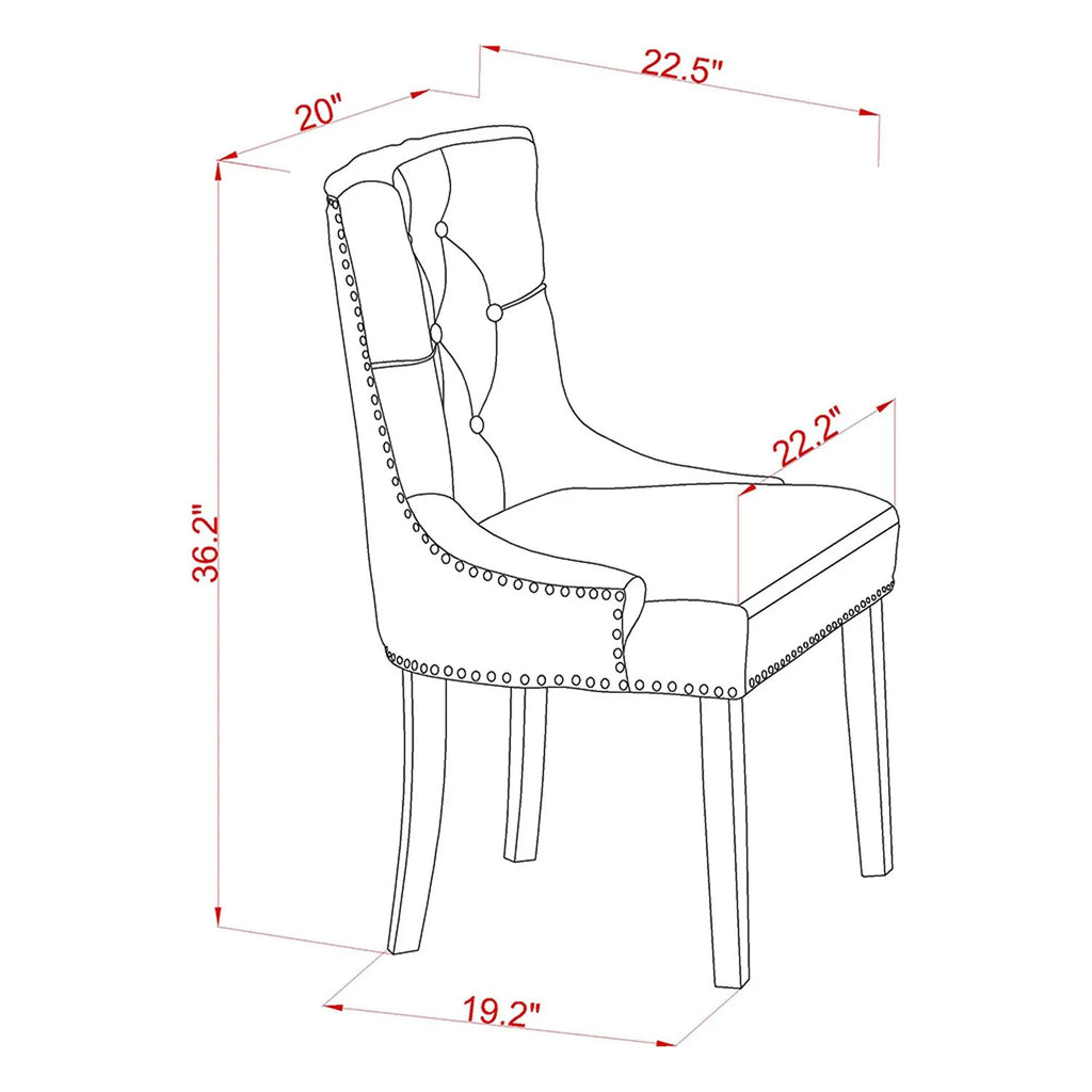 5 Pc Dining Set with Doeskin Fabric Mahogany Finish A95856