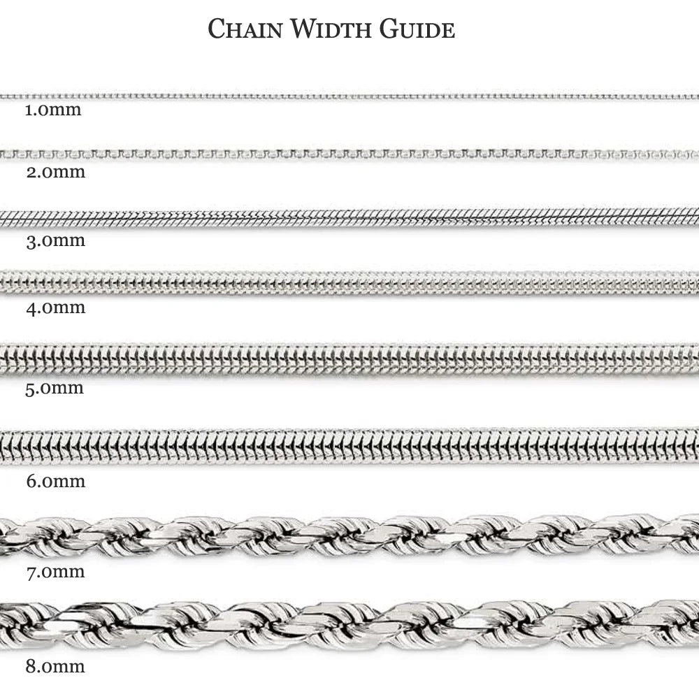 14K White Gold .8mm Baby Wheat Chain F462298