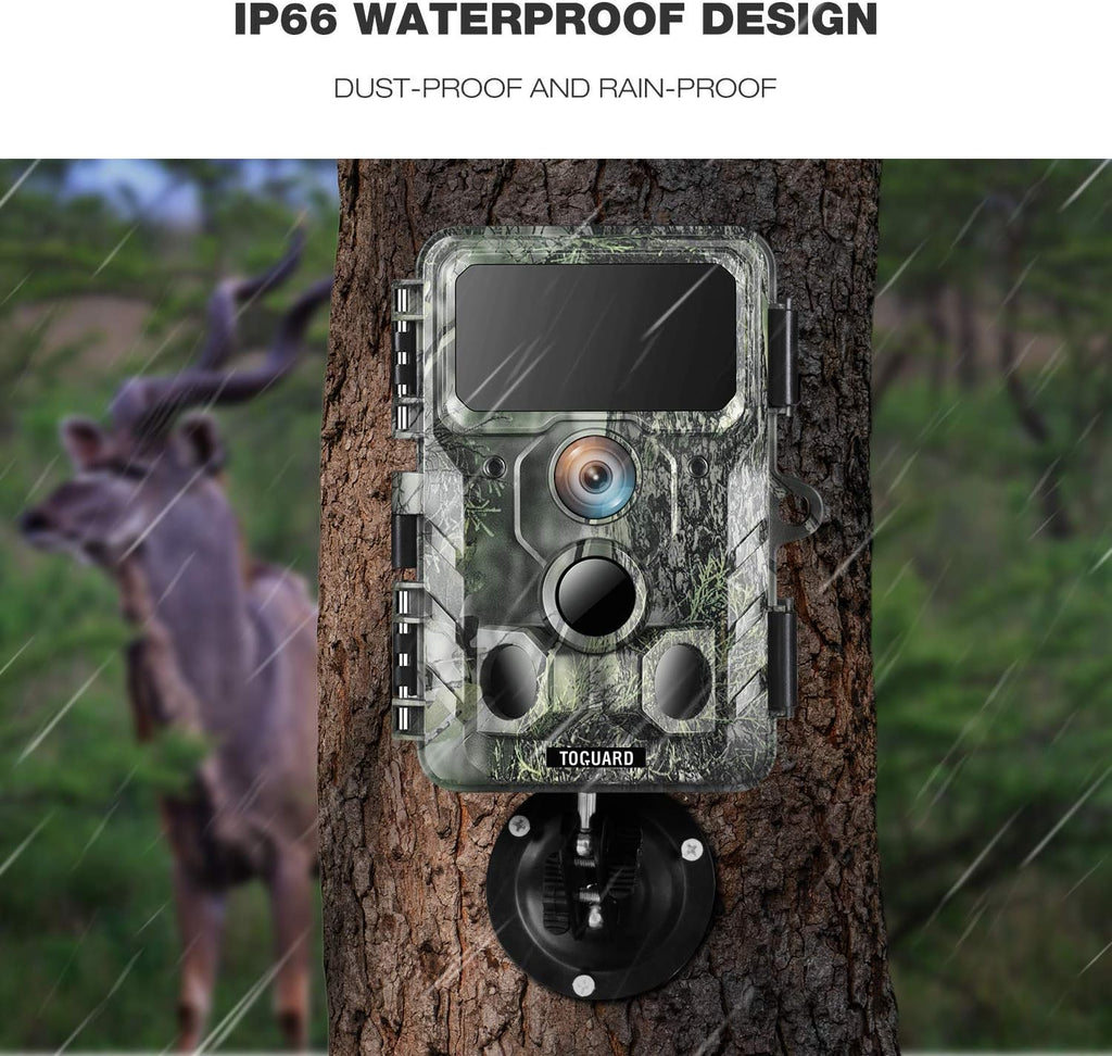 4K 30MP Trail Camera with Night Vision 120° Wide Angle IP66 Waterproof N857200