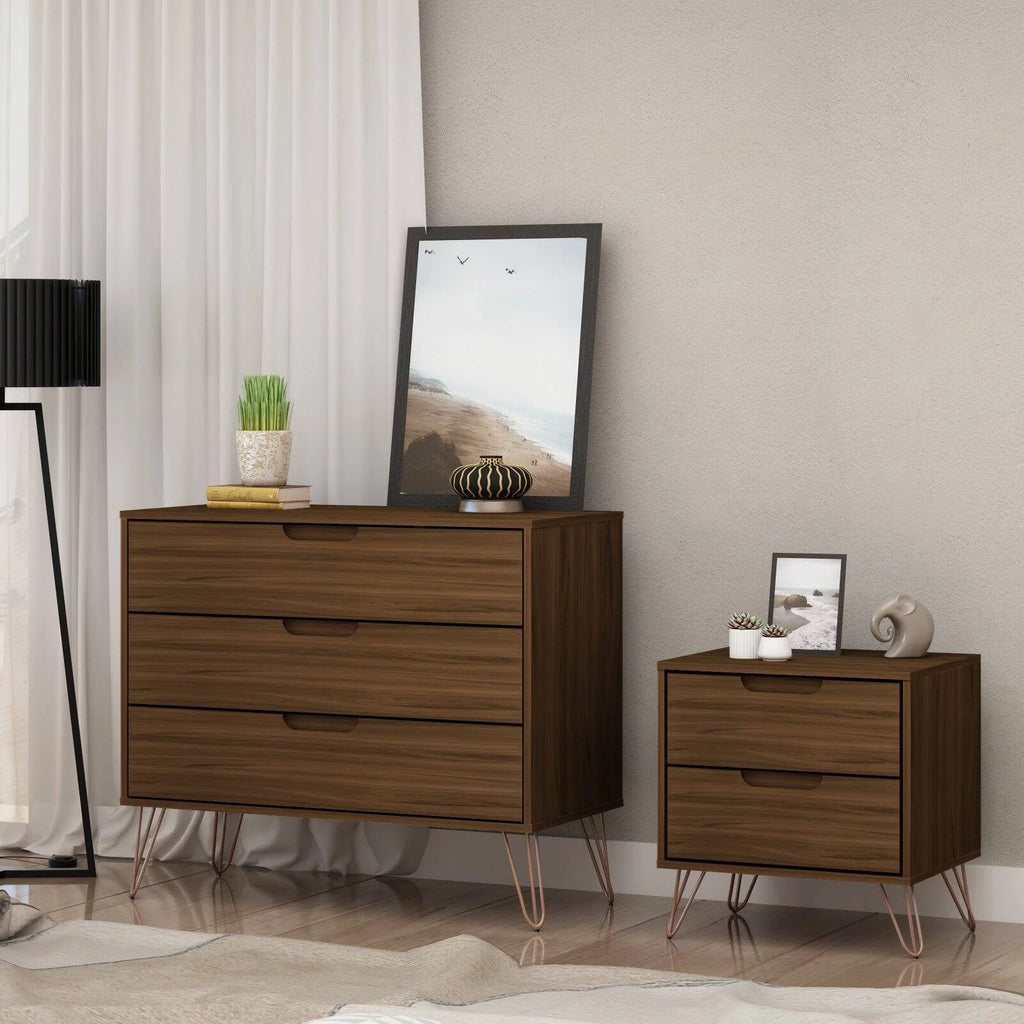 Set of 2 Dresser and Nightstand with Drawers S82983