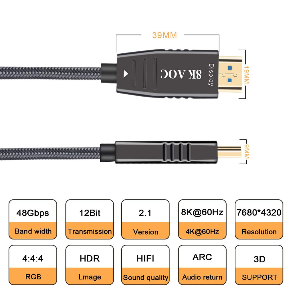 8K Optic Fiber HDMI 2.1 Cable 100FT C39166