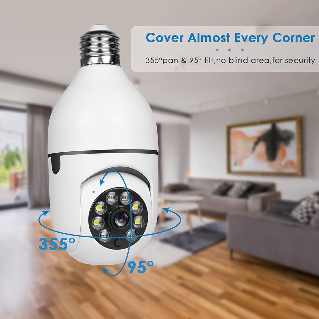 1080P PTZ Bulb Security Camera with WiFi Night Vision A15147