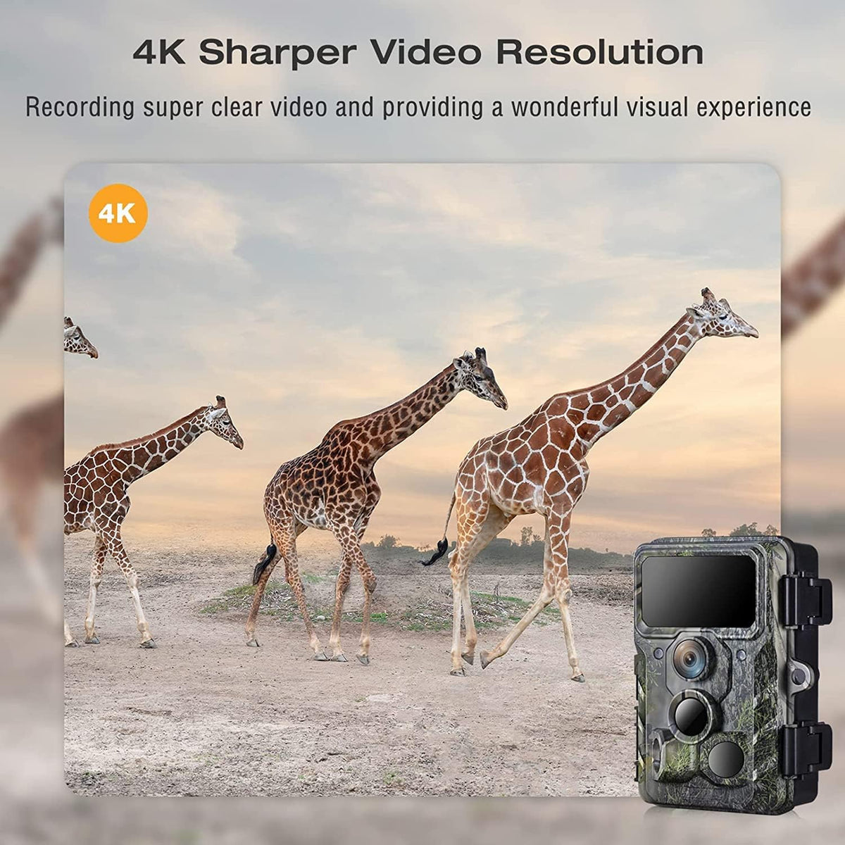 4K 30MP Trail Camera with Night Vision 120° Wide Angle IP66 Waterproof N857200