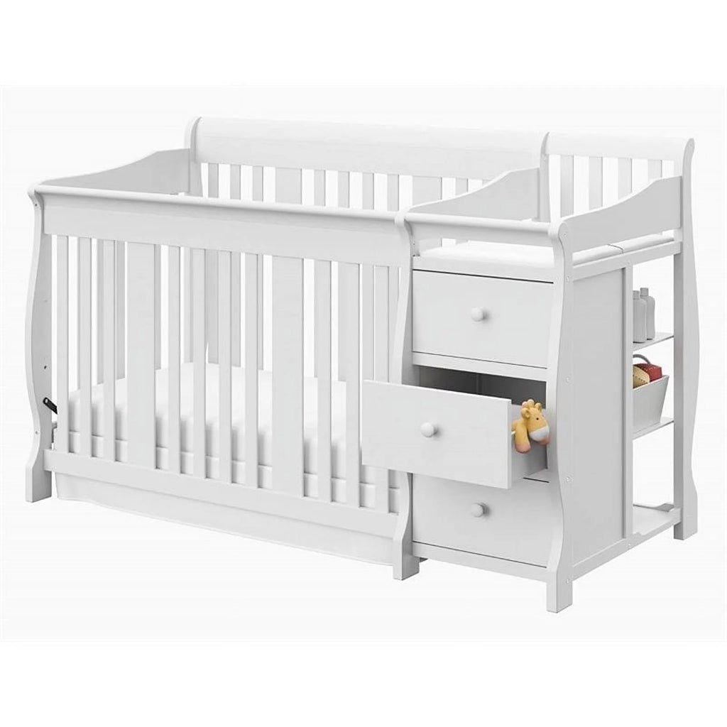4-in-1 Convertible Crib and Changing Table Set in White R8142