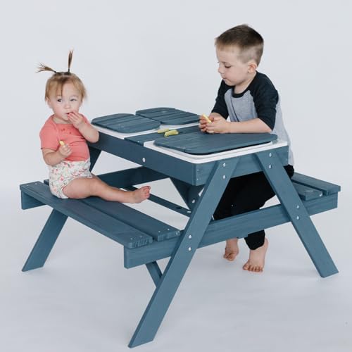 3-in-1 Kids Picnic Table with Umbrella T399