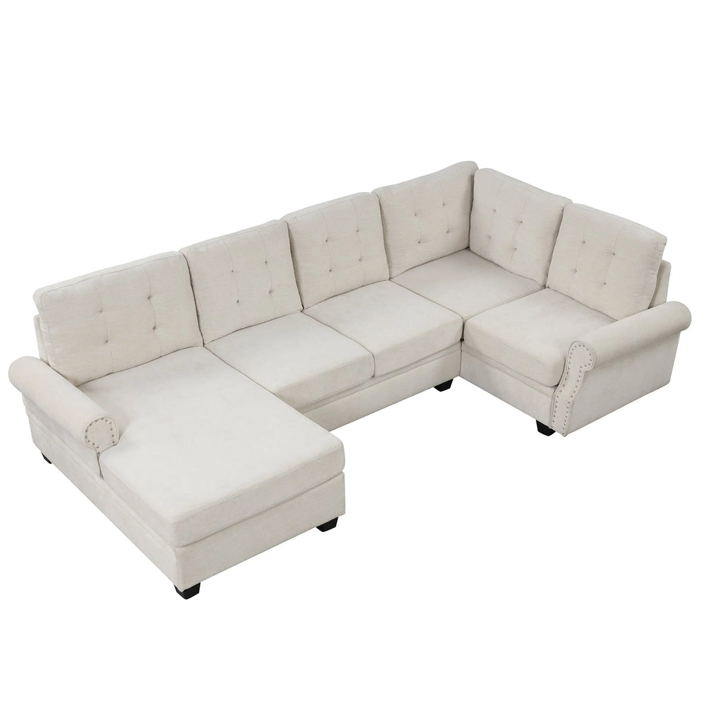 Beige U-Shaped Sectional Sofa H768068