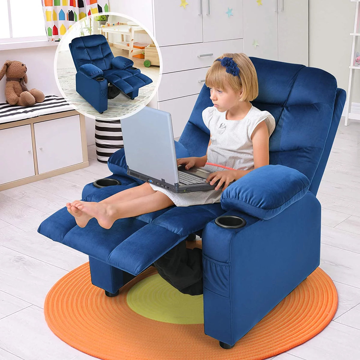 Kids Recliner Chair with Cup Holder L926