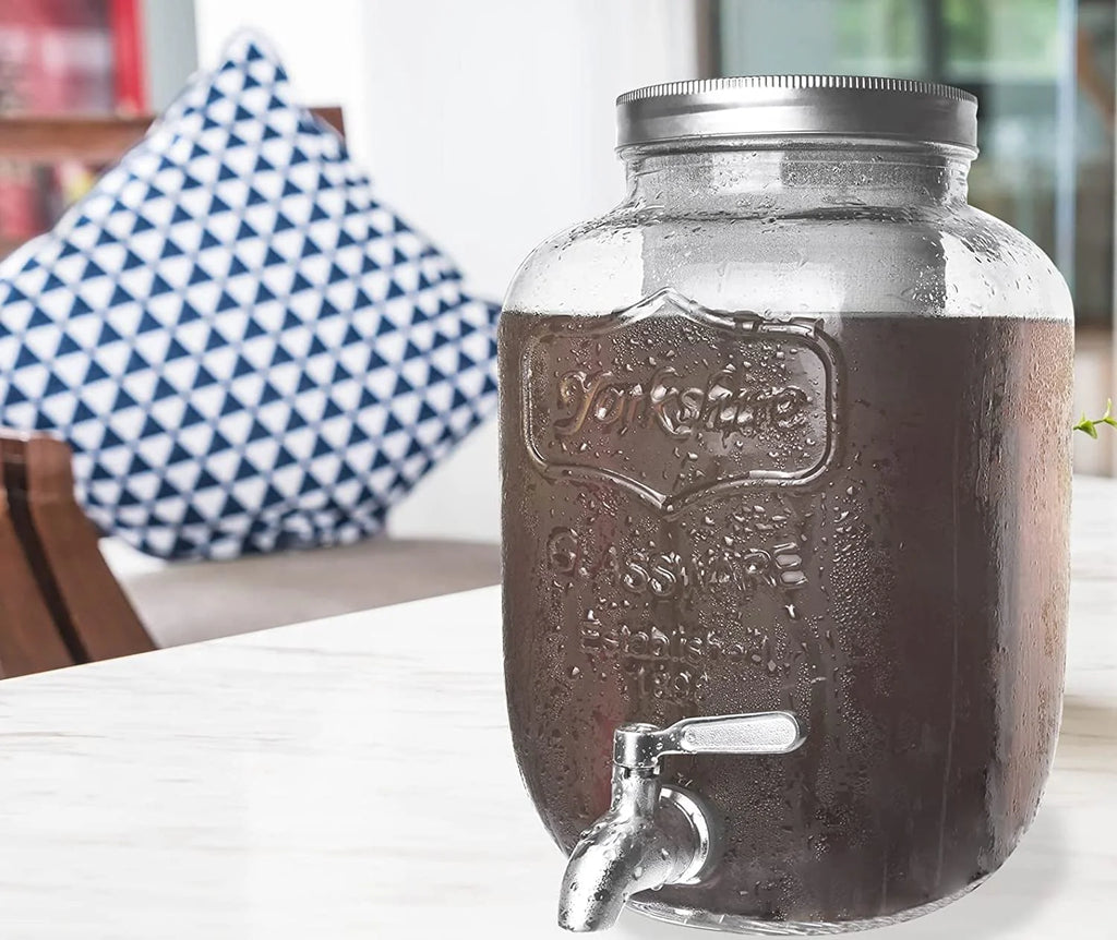 1 Gallon Cold Brew Coffee Maker with Glass Carafe and Stainless Steel Filter X148374