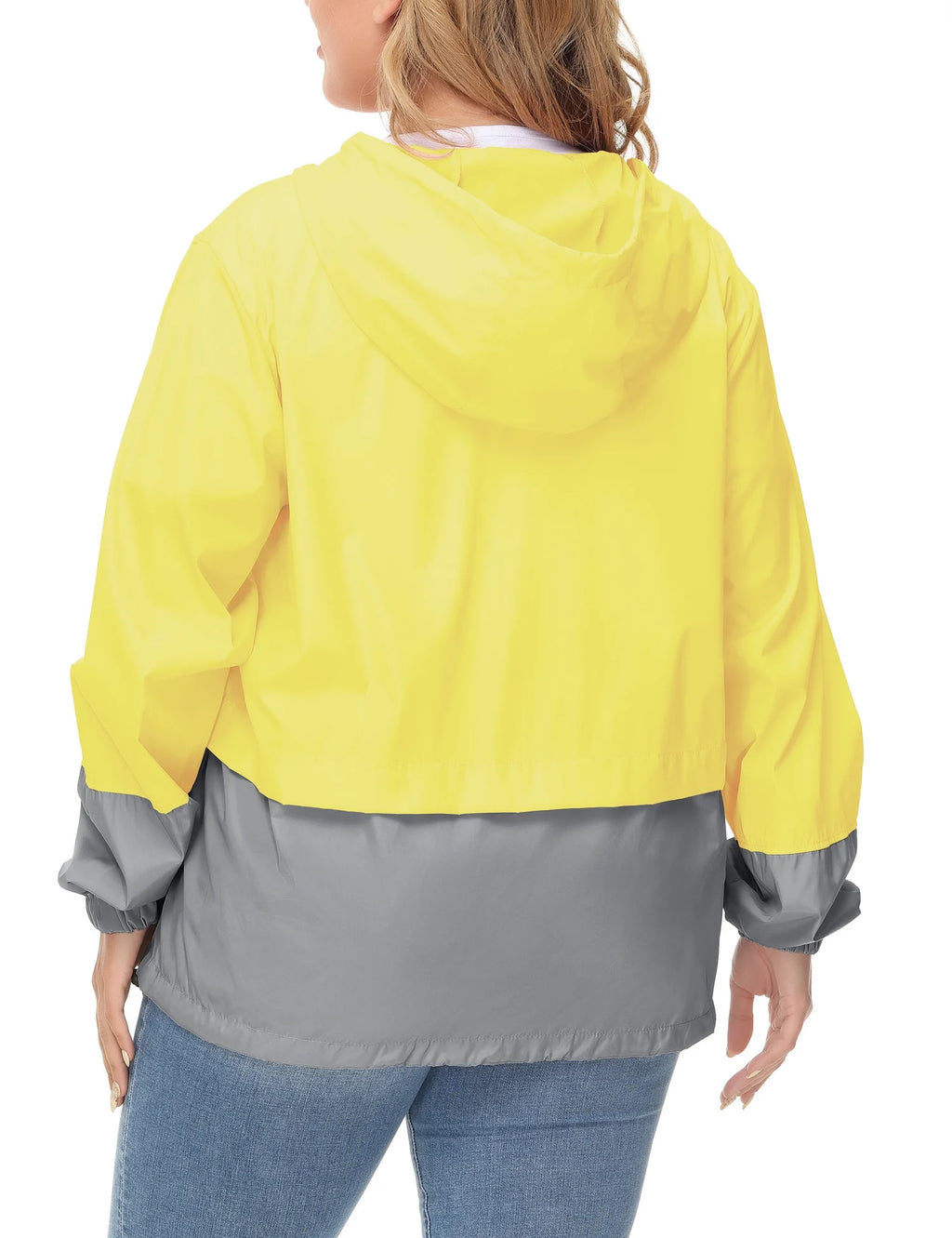 Plus Size Waterproof Hooded Rain Jacket U11304