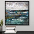 Black Floater Frame Painting on Canvas I658