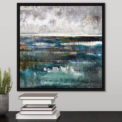 Black Floater Frame Painting on Canvas I658