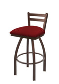 25x22 Low Back Swivel Counter Stool with Bronze Finish and Graph Ruby Seat H61768