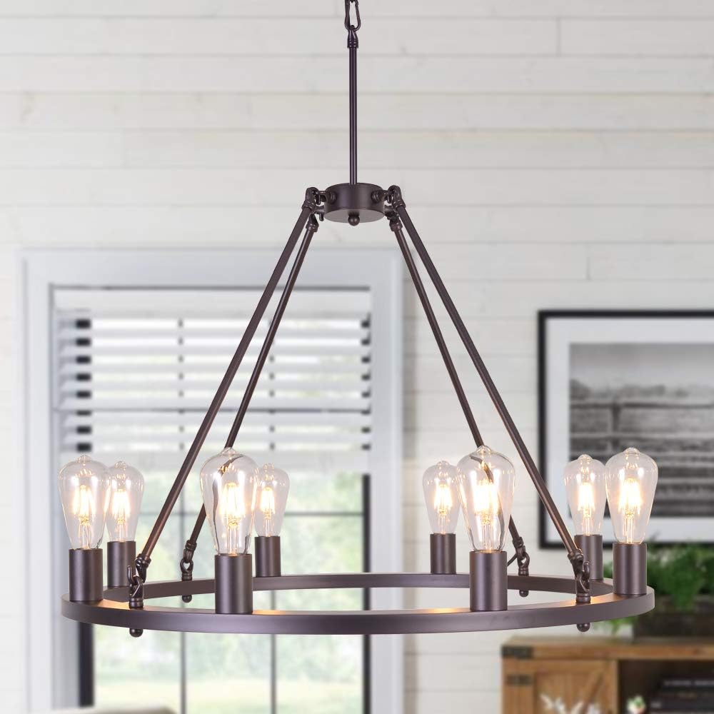W47'' Rustic Rod Iron Chandelier Lighting Fixture Y10244