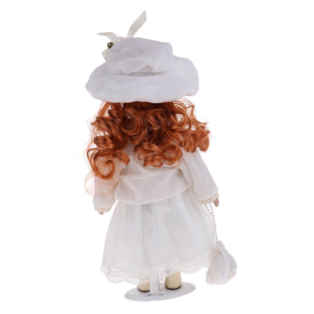 12inch Porcelain Doll with Lace Dress & Stand P191