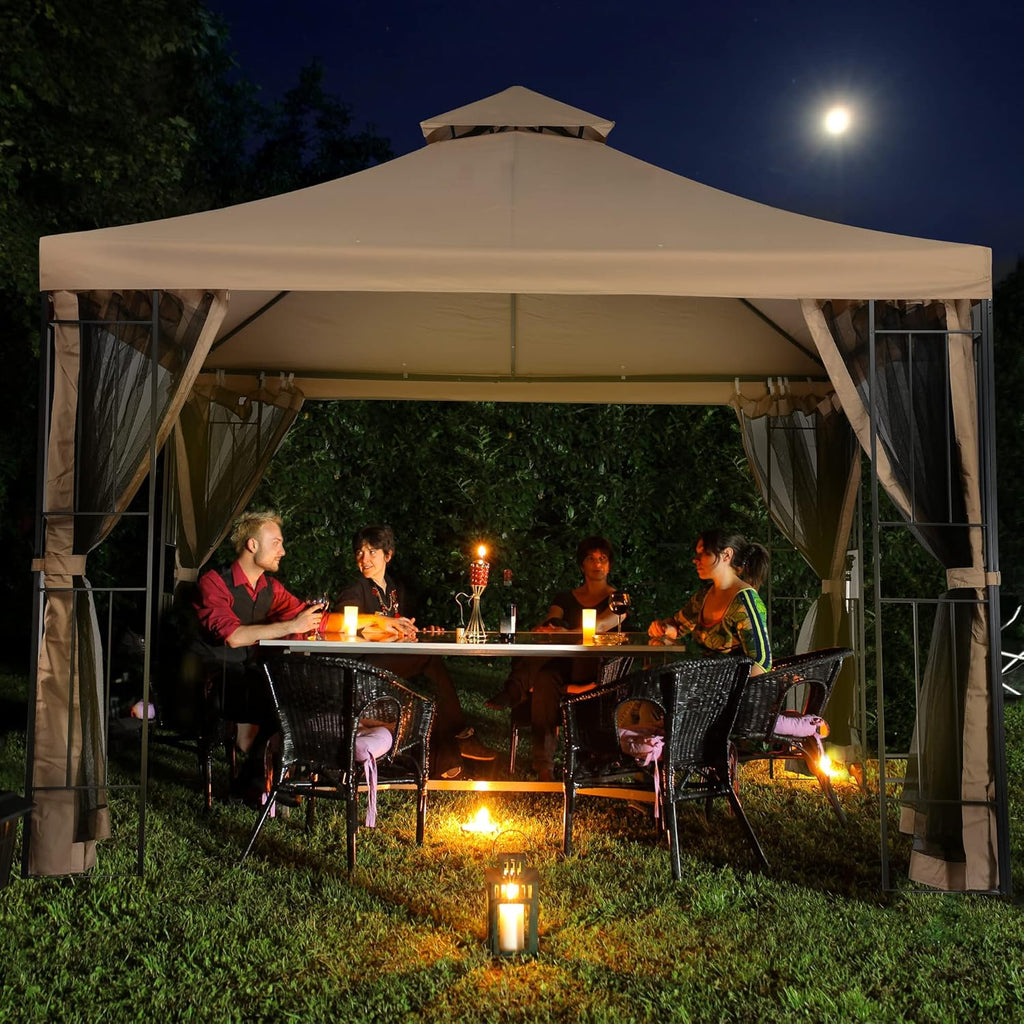 10x10 Steel Canopy with Mosquito Netting Q646